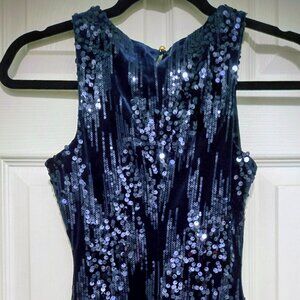 Emerald Sundae Velvet Sequence Blue Dress Size XX Small New With Tags